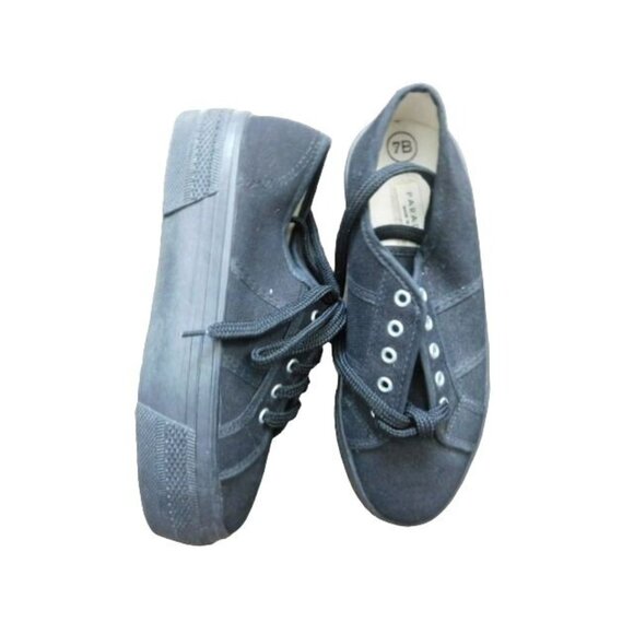 Paradox Size 7B Black Low Platform Sneakers Casual Italy - Picture 1 of 3